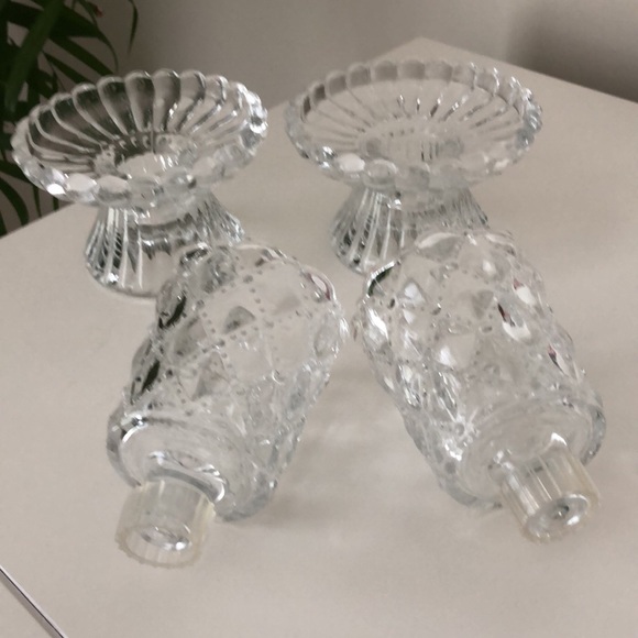 Crystal Footed Candle Holders - Picture 2 of 3